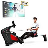 Máquina de remo Sportstech RSX500 - Marca de calidad alemana - Modo competición - incl. monitor de frecuencia cardíaca (valor: £ 39,90) 16 programas - resistencia magnética - soporte para tableta - plegable