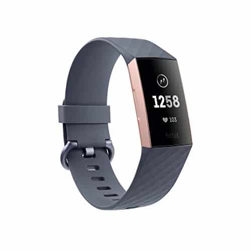 Fitbit Charge 3, pulsera de actividad y bienestar avanzada unisex para adultos, oro rosa/gris azul, talla única