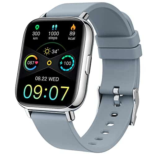 Smartwatch, Fitness Watch Hombres Mujeres 1.69 '' Smart Watch Sleep Monitor de ritmo cardíaco Podómetro Cronómetro Actividad deportiva Fitness Tracker Impermeable IP68, 24 modos deportivos, mensajes de notificaciones